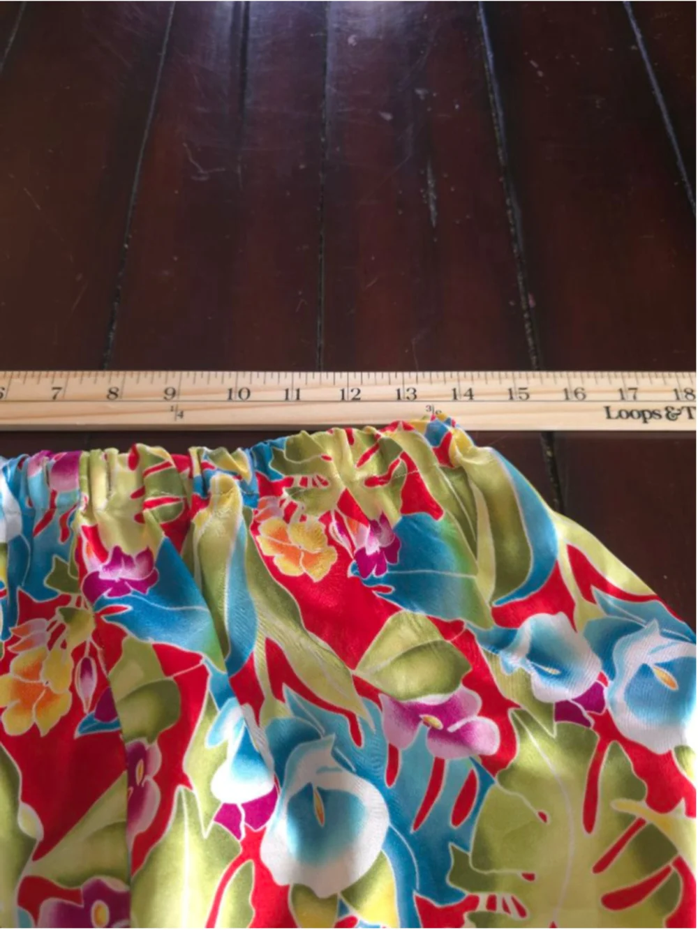 Vintage Miss Fifi Red Green Yellow Satin Floral Pajama Pant and Robe Set Luxe
